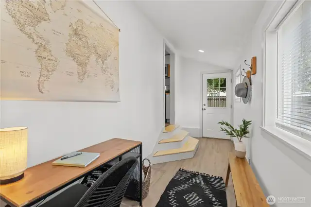 Mudroom- mixed use space leading to backyard