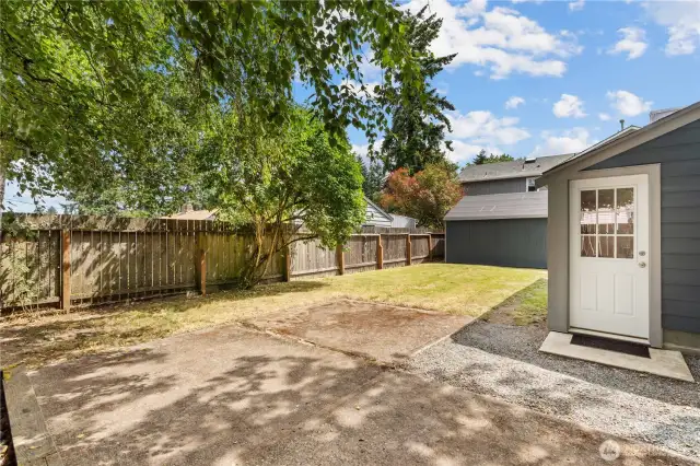 Fully fenced backyard
