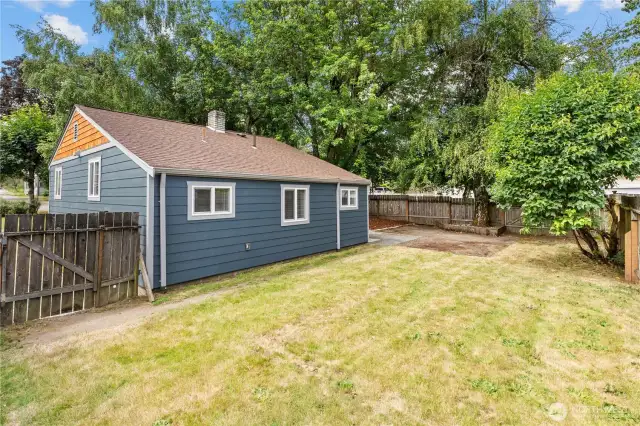 Fully fenced backyard
