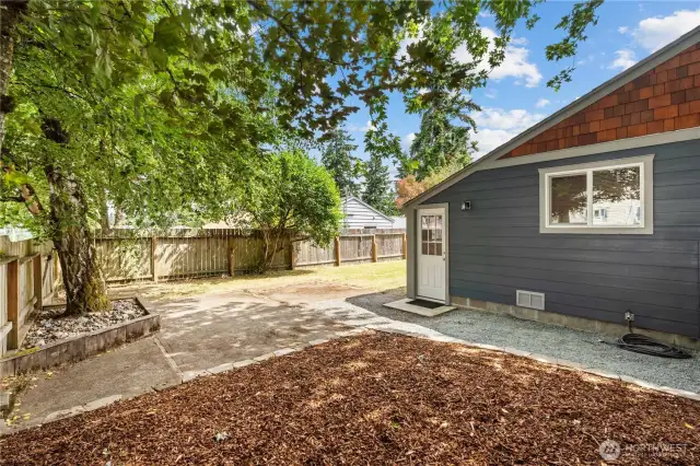 Fully fenced backyard