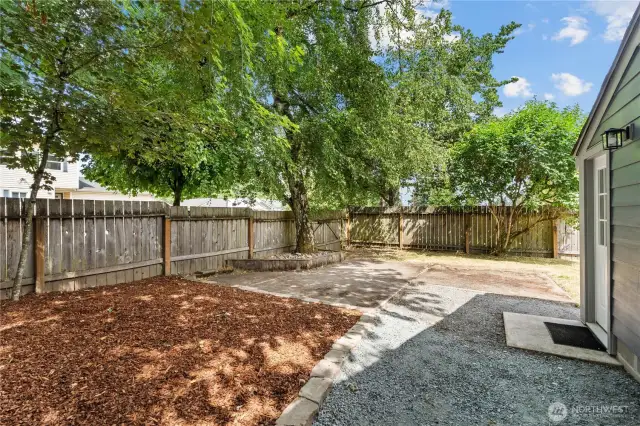 Fully fenced backyard