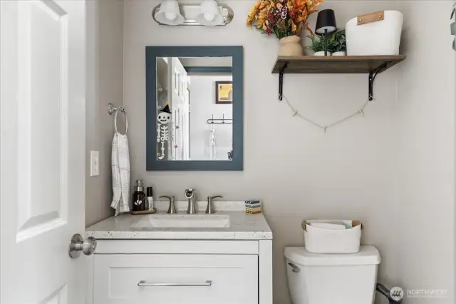 1/2 bath off kitchen