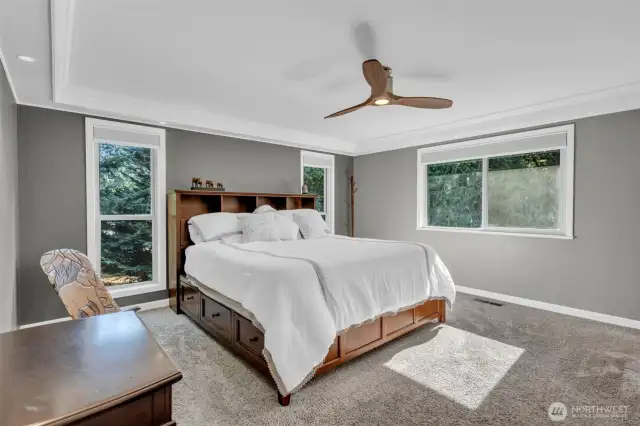 Primary bedroom on the upper level