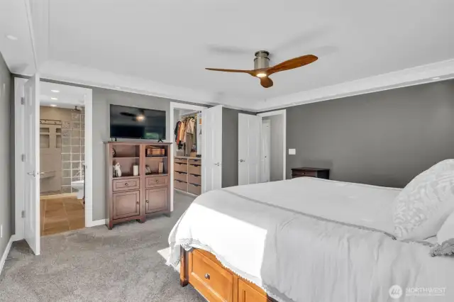Room for sitting as well as a king sized bed