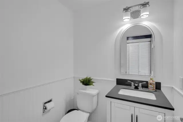 Powder room on the lower level