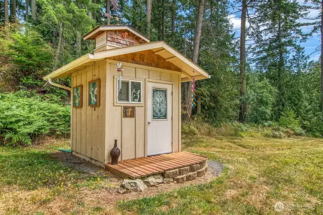 Private well in the insulated pump house.