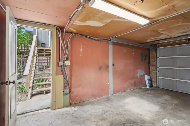 View from inside the garage