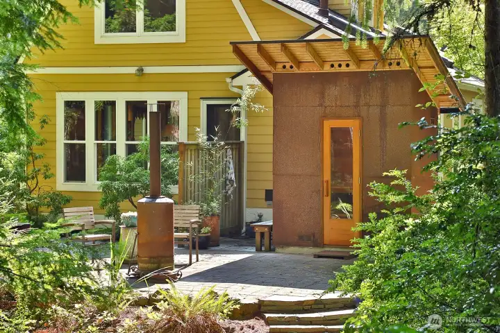 Back patio has lots of privacy