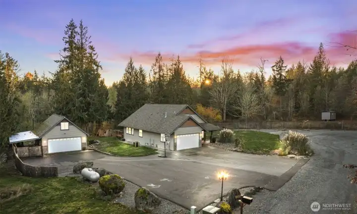 Cul-de-sac living with extended garage