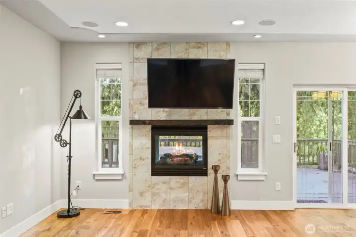Front room with fireplace