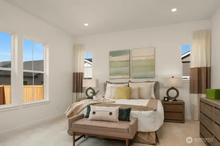 Primary suite offers walk in closet