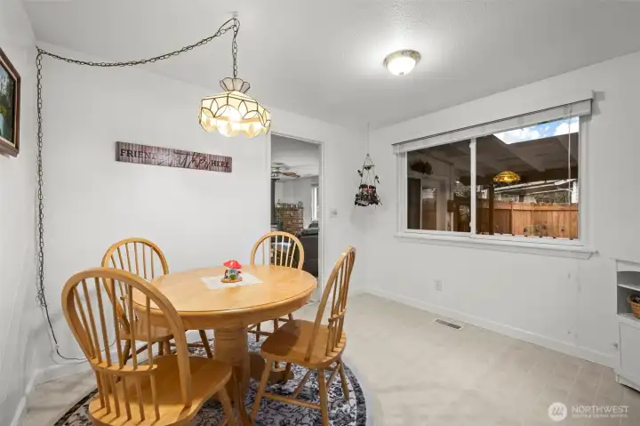 Dining area in the kitchen