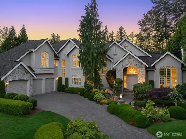 The front yard has a stunning level lawn, perfect for play!