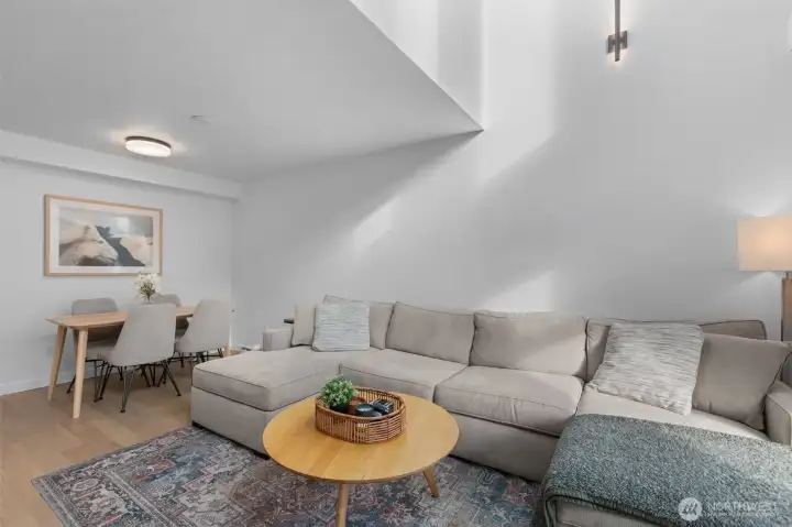 A large enough living space for a sectional!