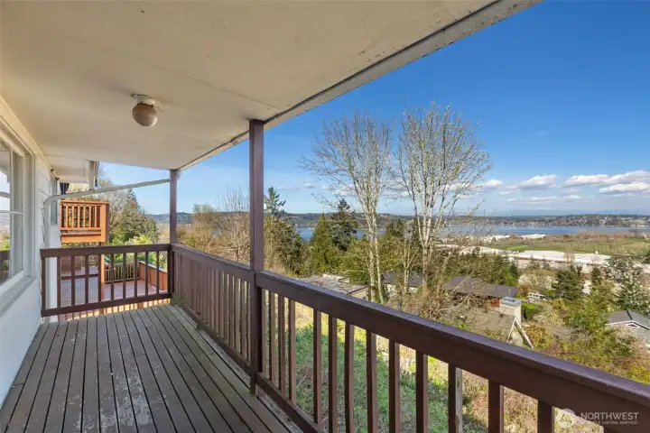 Views looking north from the main floor deck