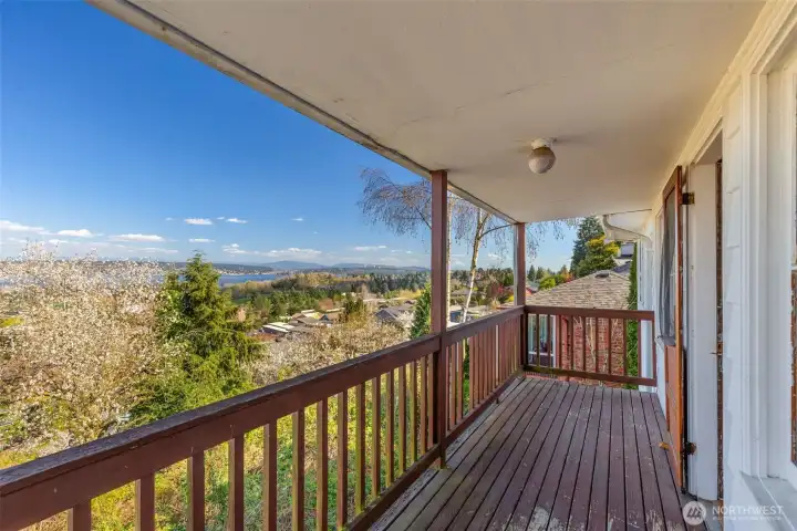 Views looking south from the main floor deck
