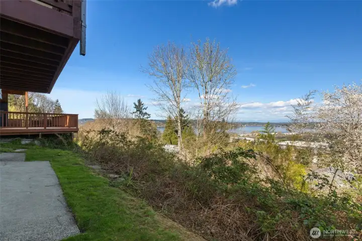 Views looking north from the elevation of the lower level.