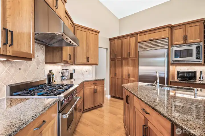 Granite countertops and high end appliances are the hallmarks of the kitchen Granite countertops and high end appliances are the hallmarks of the kitchen