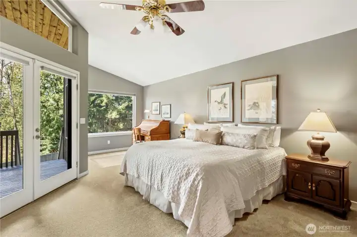 The master bedroom is the perfect sanctuary - spacious and well appointed, with access to the deck.