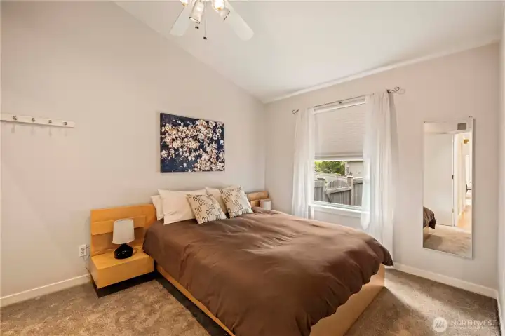 The large second bedroom is perfect for guests. Both the second and third bedrooms are on the opposite side of the house from the private master suite. The large second bedroom is perfect for guests. Both the second and third bedrooms are on the opposite side of the house from the private master suite.