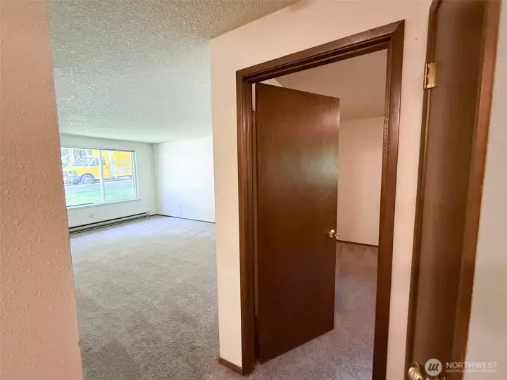 Hallway facing living room.