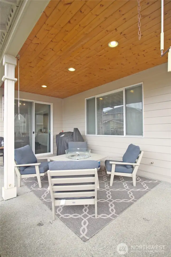 Enjoy the covered back patio all year round!