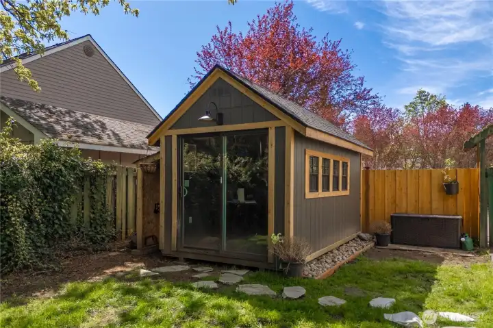 Fully completed bonus shed with power.