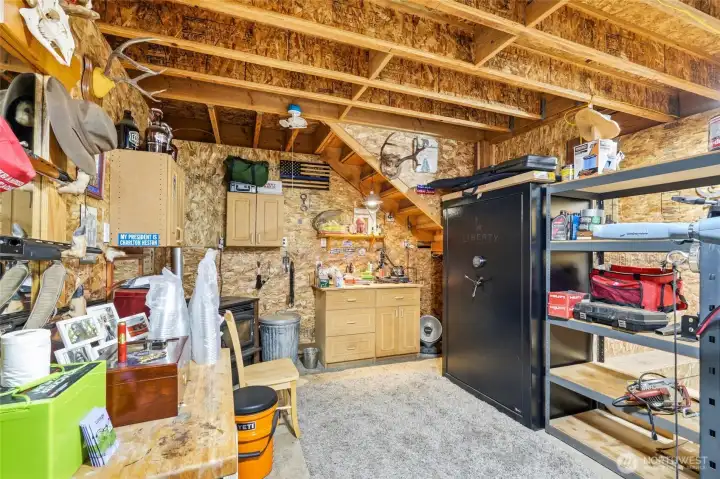 Lower level of heated workshop. . .