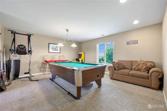 Bonus Room with workout equipment AND pool table