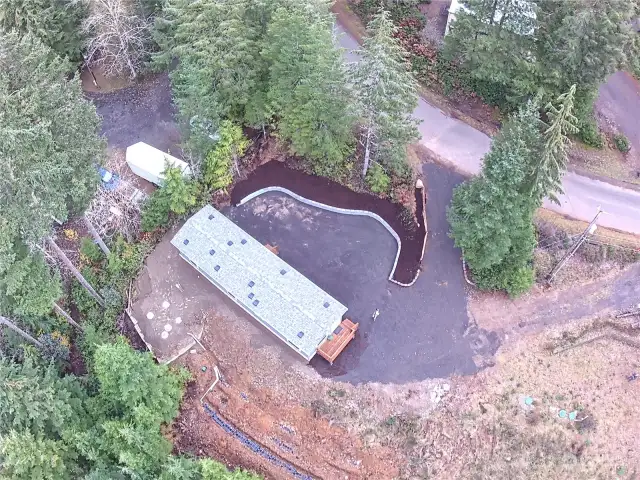 Aerial view of Home and Yard