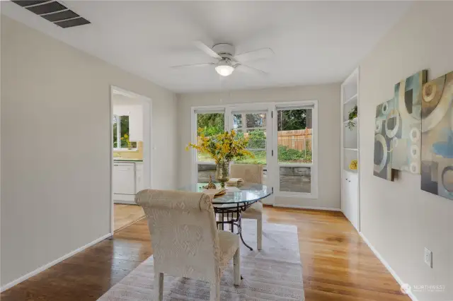 Dining room opens to patio