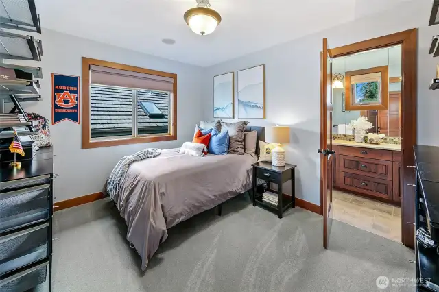 Third bedroom on the upper 2nd level of home.  This is the other bedroom with access to the Jack n Jill full bathroom.  Offers large side by side closet and take a peek out the window to the view to the left.
