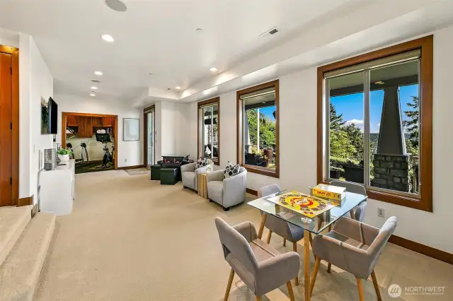 Lower level family room.  All new carpet and pad throughout the home.  New interior fresh paint!  This space is great for gaming and playroom style.
