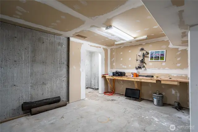 Work Bench and extra storage room in garage