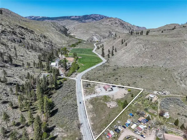 Looking Up Valley - approximate boundary lines