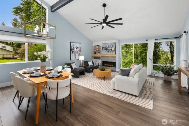 Bright, flowing open-concept design
