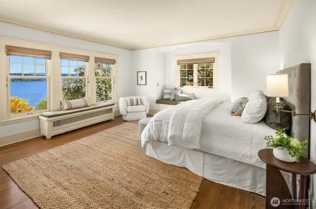 Expansive view primary has adjacent view terrace, study, dressing room, walk in closet and ensuite bath!