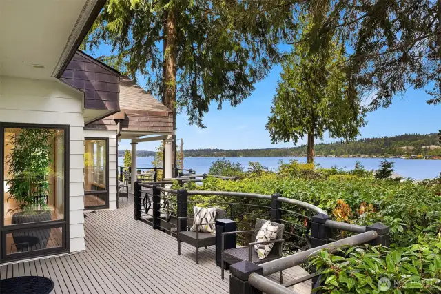 180 degree views for miles from the I-90 bridge to Mt. Rainier, this amazing home is perched for commanding vistas.