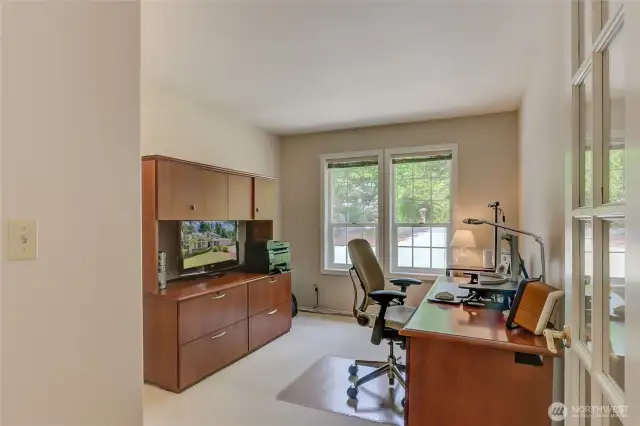 Main floor office with french doors could be a guest bedroom