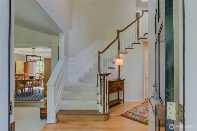 Your guests are greeted by the grand foyer