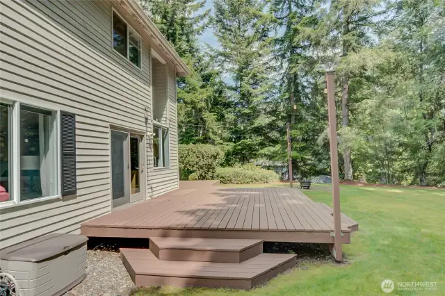 Fantastic oversized deck with access to Kitchen or formal dining