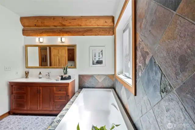 Large soaking tub
