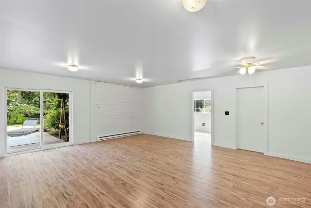 Inside the detached office/storage building