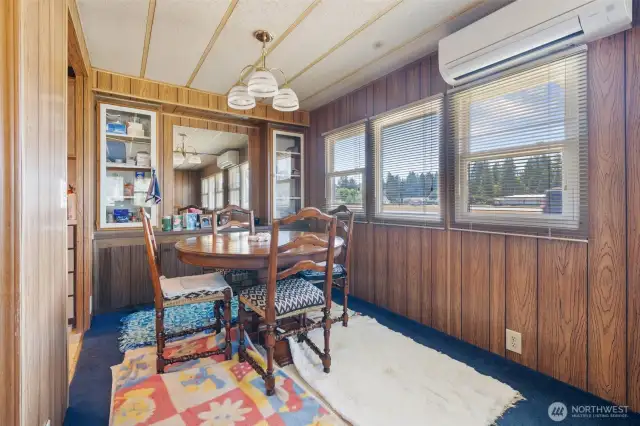 Dining area with built in hutch.