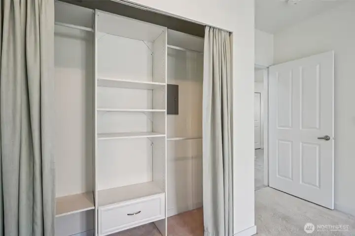 Built-ins in bedroom closet
