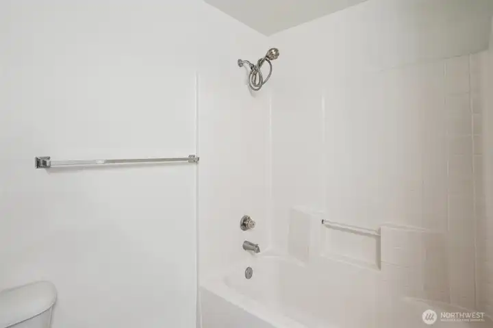 Good size bathroom.