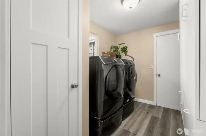Generous Laundry room and mud room cabinet