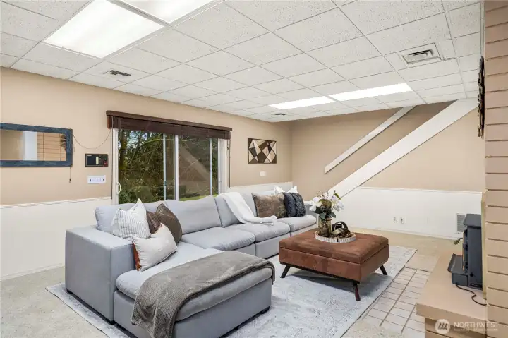 Family room has a slider that goes directly onto patio and backyard.