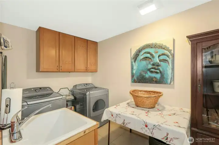 Large laundry room in lower level.