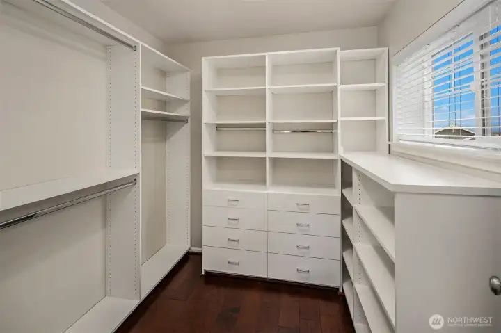 spacious walk-in closet